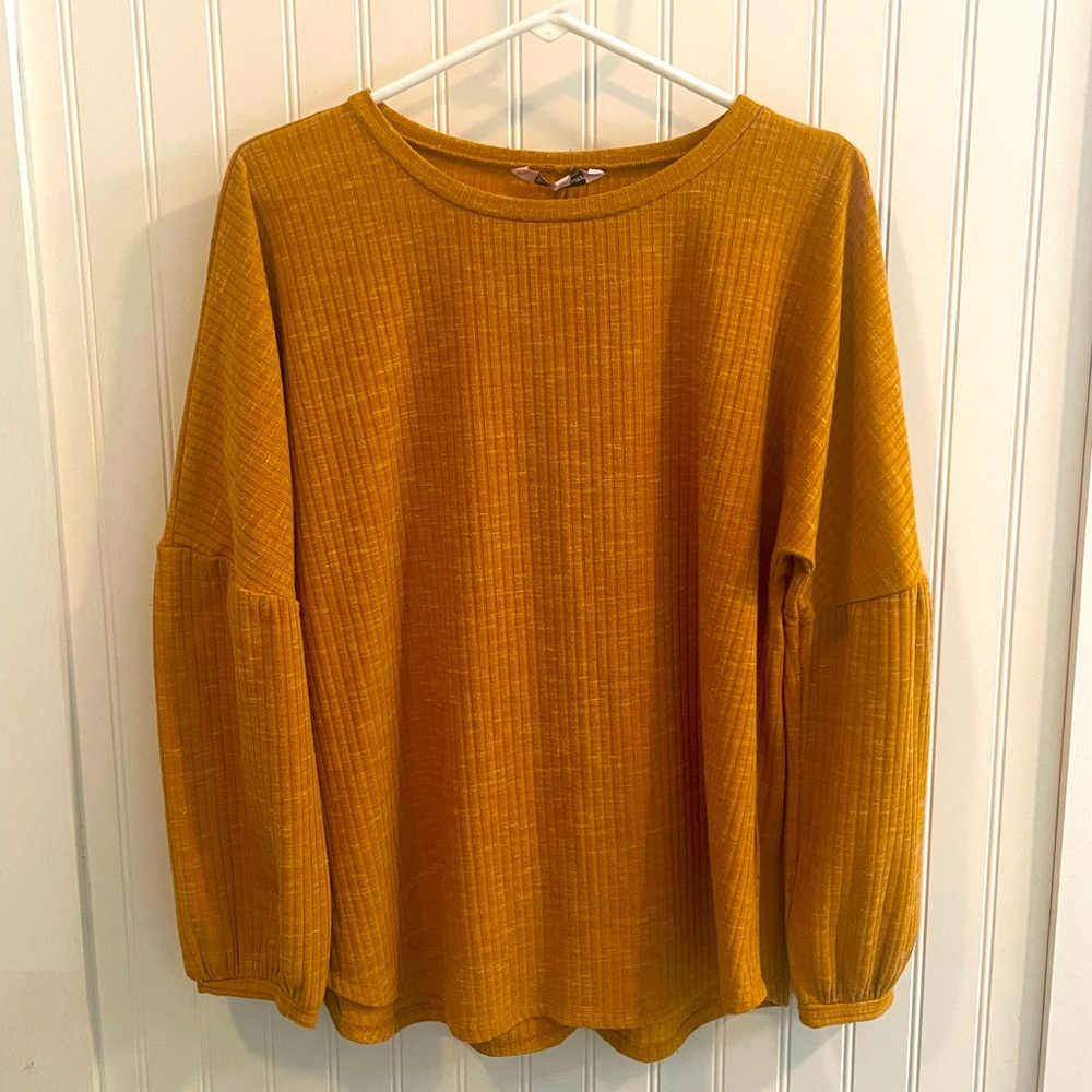 Juicy Couture Mustard Yellow Long Sleeve Blouse - Size Large